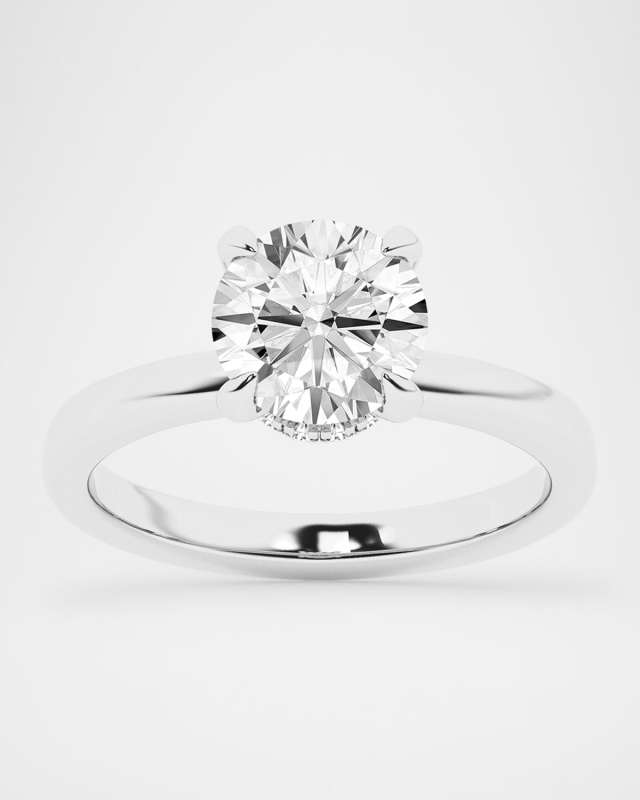 Lab Grown Diamond 18K Gold Round Solitaire Ring, 2.07tcw, Size